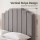 Artiss Velvet Bed Head Double Headboard 138cm W x 120cm H Grey Upholstered Vertical Stripe 8cm Foam Comfort