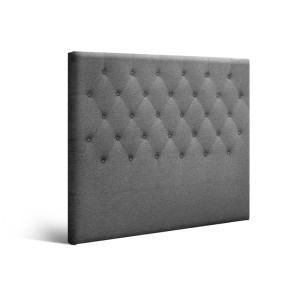 Artiss King Single Bed Headboard - CAPPI Grey, Faux Linen Fabric, Button-Tufted, High-Density Foam Padding