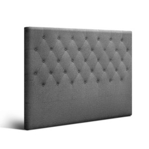 Artiss Queen Size Fabric Headboard - Cappi Grey: Premium Faux Linen, Button-Tufted, High-Density Foam, 162x120.5cm