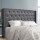 Artiss Luca King Size Bed Headboard - Grey Faux Linen, Winged Design, Tufted, Studded, High-Density Foam