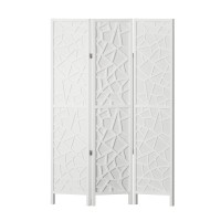 Artiss 3-Panel Room Divider Screen - 122x170cm Clover White | Eco-Friendly, Portable, Foldable & Durable Design