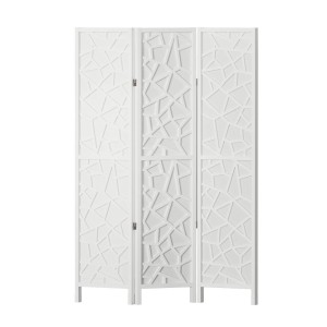 Artiss 3-Panel Room Divider Screen - 122x170cm Clover White | Eco-Friendly, Portable, Foldable & Durable Design