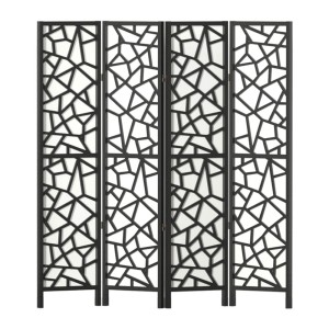 Artiss 4 Panel Room Divider Screen - 162x170cm Clover Black | Eco-Friendly, Portable, Pine Wood Design, Easy Assembly