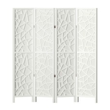 Artiss 4 Panel Clover White Room Divider Screen - Eco-Friendly, Foldable & Portable Privacy Solution