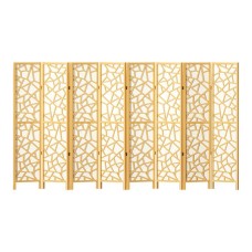 Artiss 8 Panel Room Divider Screen 325x170cm Clover Natural - Pine Wood & Non-Woven Fabric, Eco-Friendly, Foldable