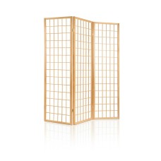 Artiss 3-Panel Room Divider Screen, 131x179cm, Natural Beige - Solid Pine Wood & Eco-Friendly Fabric, Foldable Design