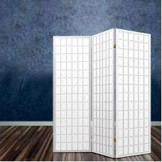 Artiss 3 Panel Room Divider Screen White 131x179cm Solid Pine Wood, Foldable, Eco-Friendly, Non-Woven Fabric