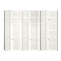 Artiss 6 Panel Room Divider Screen Nova White - Pine Wood, 265x179cm, Foldable, Eco-Friendly, Non-toxic, Portable Design