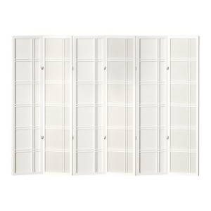Artiss 6 Panel Room Divider Screen Nova White - Pine Wood, 265x179cm, Foldable, Eco-Friendly, Non-toxic, Portable Design