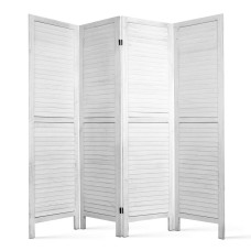 Artiss 4 Panel Room Divider Screen - 163x170cm, White, Eco-Friendly Paulownia Wood, Foldable & Durable Design Artiss 4 Panel Room Divider Screen - 163x170cm, White, Eco-Friendly Paulownia Wood, Foldable & Durable Design