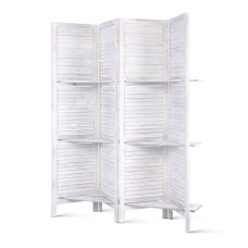 Artiss 4-Panel Room Divider Screen, 163x170cm, White - Solid Paulownia Wood, Eco-Friendly, Foldable, Water-Resistant Artiss 4-Panel Room Divider Screen, 163x170cm, White - Solid Paulownia Wood, Eco-Friendly, Foldable, Water-Resistant
