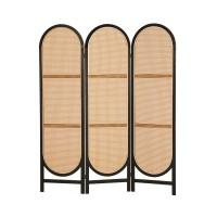 Artiss 3 Panel Room Divider Screen 151x180cm - Paulownia Wood & Rattan, Foldable Privacy Screen for Home & Office