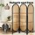 Artiss 3 Panel Room Divider Screen 151x180cm - Paulownia Wood & Rattan, Foldable Privacy Screen for Home & Office