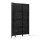 Artiss 3 Panel Room Divider 123x170cm, Woven Black, Eco-friendly Pine Wood, Foldable, Waterproof, Elegant Design