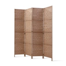 Artiss 4 Panel Room Divider Screen - 163x170cm, Natural Woven, Poplar Wood, Eco-Friendly, Foldable, Water-Resistant Artiss 4 Panel Room Divider Screen - 163x170cm, Natural Woven, Poplar Wood, Eco-Friendly, Foldable, Water-Resistant