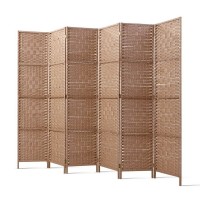 Artiss 6 Panel Room Divider Screen 245x170cm - Natural Woven Design, Eco-Friendly, Foldable & Durable