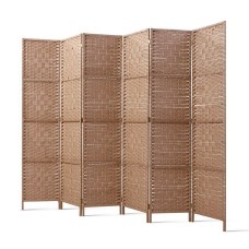 Artiss 6 Panel Room Divider Screen 245x170cm - Natural Woven Design, Eco-Friendly, Foldable & Durable