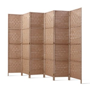 Artiss 6 Panel Room Divider Screen 245x170cm - Natural Woven Design, Eco-Friendly, Foldable & Durable