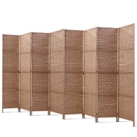 Artiss 8 Panel Room Divider Screen, 326x170cm, Woven Natural, Poplar Frame, Eco-Friendly, Foldable, Lightweight Design