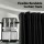 Artiss Black Ceiling Mounted Room Divider with Bendable Track and 99% Blackout Curtain 254cm x 213cm