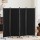 Artiss 4 Panel Room Divider Screen 217cm Black Oxford Fabric, Foldable, Lockable Wheels, Metal Frame, Portable Partition