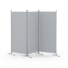 Artiss 3 Panel Room Divider, 260x180cm, Grey Fabric - Foldable, Lightweight, Adjustable with Metal Tube Frame