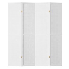 Artiss 4 Panel Room Divider Screen - 164x170cm, Pine Wood & MDF, White Pegboard Design, Foldable & Portable Divider Artiss 4 Panel Room Divider Screen - 164x170cm, Pine Wood & MDF, White Pegboard Design, Foldable & Portable Divider