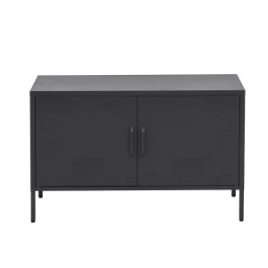 ArtissIn Artiss Buffet Sideboard Metal Cabinet, Cold Rolled Steel, Charcoal, 100x40x64cm, Modern Storage Solution