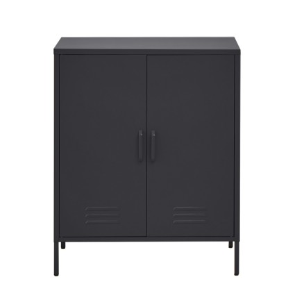 Artiss SWEETHEART Charcoal Metal Buffet Sideboard 80x40x101.5cm Cold Rolled Steel Locker with Adjustable Shelves