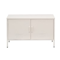 ArtissIn Buffet Sideboard Metal Cabinet, Cold Rolled Steel, White, 80x40x101.5cm, Stylish Storage Solution Australia