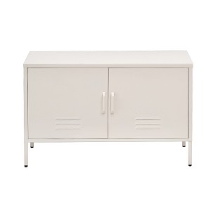 ArtissIn Buffet Sideboard Metal Cabinet, Cold Rolled Steel, White, 80x40x101.5cm, Stylish Storage Solution Australia
