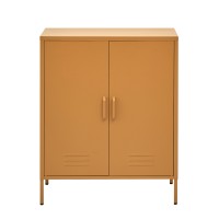 ArtissIn Artiss Buffet Sideboard Metal Cabinet, Yellow, 80x40x101.5cm - Modern Storage Solution, Versatile Design