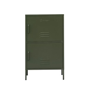 ArtissIn Buffet Sideboard Metal Cabinet - Double Green, 60x40x101.5cm, Modern Storage Solution with Adjustable Shelves