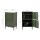 ArtissIn Buffet Sideboard Metal Cabinet - Double Green, 60x40x101.5cm, Modern Storage Solution with Adjustable Shelves