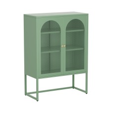 ArtissIn Buffet Sideboard Metal Cabinet, Cold-Rolled Steel, ELMA Green, 85x40x120cm, Modern Storage with Mesh Doors ArtissIn Buffet Sideboard Metal Cabinet, Cold-Rolled Steel, ELMA Green, 85x40x120cm, Modern Storage with Mesh Doors