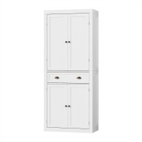 Artiss Buffet Sideboard Cupboard MDF White 76.5x41x184cm - Stylish Storage with Drawers & Shelves, Easy Assembly