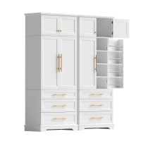 Artiss Hamptons 2x Buffet Pantry Sideboard Cabinet Set White Shaker Doors 3 Drawers 2 Cabinets 200cm
