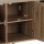 Artiss Anya Buffet Sideboard, MDF & Rattan, 120x40x64.5cm, Dark Oak - 3 Door Storage, Adjustable Shelves, Bohemian