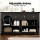 Artiss 130cm Black Buffet Sideboard Storage Cabinet - Clear Glass Doors, Adjustable Shelves, Sturdy Particle Board