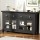 Artiss 130cm Black Buffet Sideboard Storage Cabinet - Clear Glass Doors, Adjustable Shelves, Sturdy Particle Board