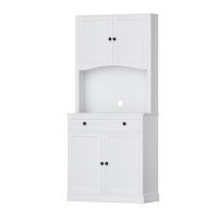 Artiss Beini Buffet Sideboard Cabinet 180cm High White Pantry Hutch, Storage Shelves, 4 Doors, Drawer, MDF Frame