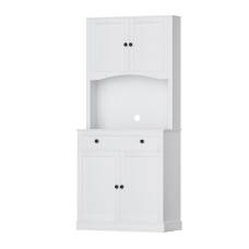 Artiss Beini Buffet Sideboard Cabinet 180cm High White Pantry Hutch, Storage Shelves, 4 Doors, Drawer, MDF Frame