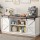 Artiss 150cm White Buffet Sideboard Cabinet - Rustic MDF Design with Sliding Barn Doors, 2-Tier Shelves & Anti-Tip Kit