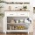 Artiss White Buffet Sideboard Storage Cabinet with Walnut-Top, 90cm, 2 Drawers, MDF Frame, Anti-Tip Kit, Easy Assembly