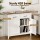 Artiss White Buffet Sideboard Storage Cabinet with Walnut-Top, 90cm, 2 Drawers, MDF Frame, Anti-Tip Kit, Easy Assembly