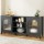 Artiss Buffet Sideboard, Particle Board, 160cm x 39cm x 76cm, Black, Adjustable Shelves, Modern Dining Storage