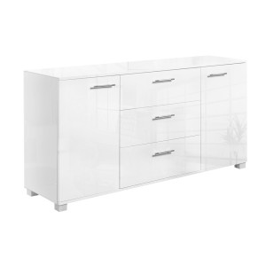 Artiss Buffet Sideboard, MDF/Particle Board, 138x35x74cm, White, High Gloss Finish, Modern Storage Solution