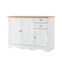 Artiss Buffet Sideboard, MDF Frame, White, 110x40x78cm - Berne, Ample Storage, Vintage Finish, Easy Assembly