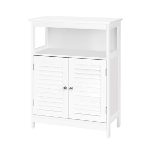 Artiss Buffet Sideboard, E1 MDF & Particle Board, 60x30x80cm, White, Ample Storage, Louvred Doors, Easy Assembly