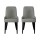 Artiss Set of 2 Grey Linen Fabric Dining Chairs - High Back, Thick Cushion, Powder-Coated Steel Legs, 46x57x90cm